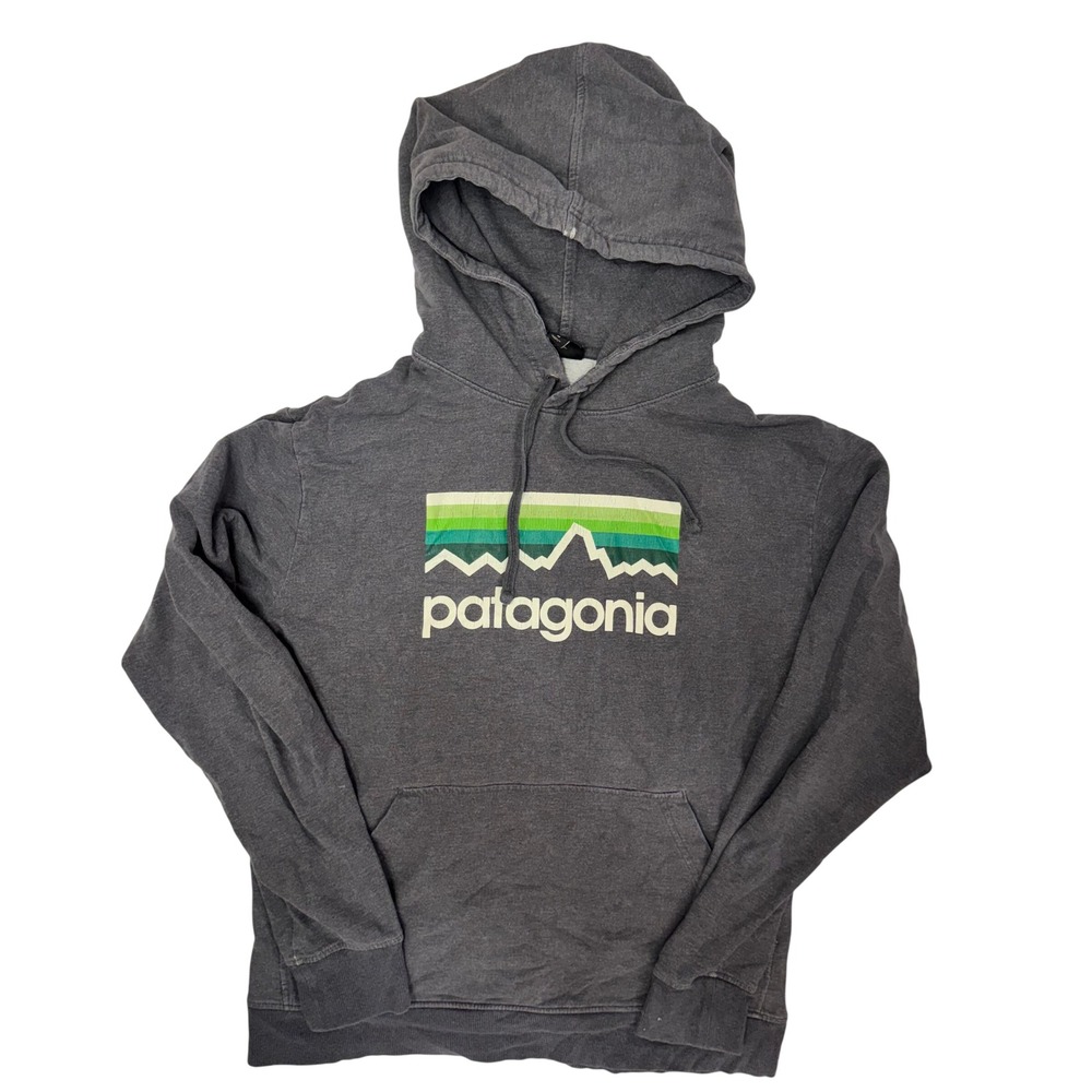Patagonia Mens Line Logo Midweight Hoody Charcoal Grey Size M